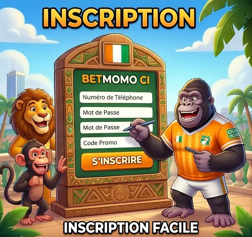 Formulaire d'inscription Betmomo Côte d'Ivoire - Créer un compte paris sportifs